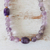 Gold accented amethyst long beaded necklace, 'Lavender Hues' - Long Amethyst Necklace from Brazil