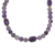 Gold accented amethyst long beaded necklace, 'Lavender Hues' - Long Amethyst Necklace from Brazil (image 2e) thumbail
