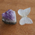 Amethyst and selenite sculpture, 'Resting Butterfly' - Butterfly With Selenite Wings on Amethyst Stone From Brazil (image 2b) thumbail