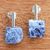 Sodalite jewellery set, 'Ocean Ice' - Rhodium Plated Choker and Earrings With Blue Sodalite