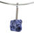Sodalite jewelry set, 'Ocean Ice' - Rhodium Plated Choker and Earrings With Blue Sodalite