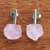 Rose quartz jewellery set, 'Pink Sugar' - Rhodium Plated Necklace and Earrings With Rose Quartz