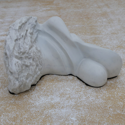 Resin sculpture, 'Woman in Change' - Feminine Sculpture of Acrylic Resin with Marble Powder