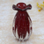 Jarrón de vidrio artístico soplado a mano (8 pulgadas) - Florero de vidrio de arte soplado rojo con volantes brasileños de 8 pulgadas de alto