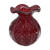 Hand blown art glass vase, 'Strawberry Marmalade' (6 inch) - Brazilian Hand Blown Ruffled Red Art 6 Inch Wide Glass Vase