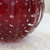 Hand blown art glass vase, 'Strawberry Marmalade' (6 inch) - Brazilian Hand Blown Ruffled Red Art 6 Inch Wide Glass Vase (image 2c) thumbail
