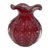 Hand blown art glass vase, 'Strawberry Marmalade' (6 inch) - Brazilian Hand Blown Ruffled Red Art 6 Inch Wide Glass Vase (image 2d) thumbail