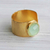 18k gold plated cocktail ring, 'Aqua Wrap' - 18K Gold Plated Wide Band Cocktail Ring with Resin Crown thumbail