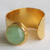 18k gold plated cocktail ring, 'Aqua Wrap' - 18K Gold Plated Wide Band Cocktail Ring with Resin Crown (image 2b) thumbail