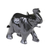 Dolomitskulptur - Brasilianische Elefantenskulptur aus schwarzem Dolomit mit Knochenstoßzähnen