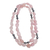 Rose quartz and hematite beaded necklace, 'Dreamy Dawn' - Rose Quartz and Hematite Beaded Necklace from Brazil