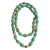 Quartz beaded necklace, 'Southern Cloisonne' - Green Quartz and Cloisonne Beaded Necklace from Brazil