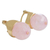 Gold plated rose quartz drop earrings, 'Pink Acorn' - Rose Quartz and 18K Gold Plated Saddleback Earrings (image 2c) thumbail