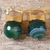 Gold plated agate drop earrings, 'Acorn Meadow' - Dark Green Agate and 18K Gold Plated Earrings from Brazil (image 2b) thumbail