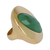 Gold plated quartz cocktail ring, 'Green Cat's Eye' - Oval Green Quartz Cocktail Ring in 18K Plated Gold (image 2a) thumbail