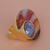 Gold plated smoky quartz and agate cocktail ring, 'Wood and Sea' - Agate and Smoky Quartz Cocktail Ring in 18K Plated Gold (image 2b) thumbail