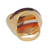 Gold plated smoky quartz and agate cocktail ring, 'Wood and Sea' - Agate and Smoky Quartz Cocktail Ring in 18K Plated Gold (image 2e) thumbail