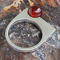 Garnet cocktail ring, 'Bright Asymmetry'