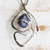 Sodalite pendant necklace, 'Blue Duchess' - Stainless Steel Choker Necklace with Asymmetrical Pendant