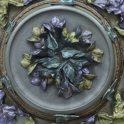 Harzplakette - Kunsthandwerklich gefertigte florale Reliefplakette