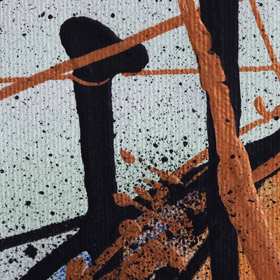 'Festival de la Apoteosis' - Pintura acrílica expresionista abstracta