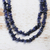 Sodalite long necklace, 'Azure Cascade' - Blue Sodalite Beaded Strand Long Necklace from Brazil (image 2b) thumbail