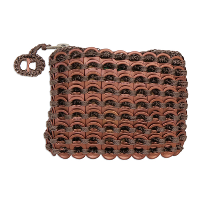 Bronze-Colored Soda Pop Top Change Purse from Brazil