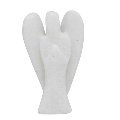 Estatuilla de dolomita - Escultura de ángel de dolomita blanca brasileña de 3 pulgadas