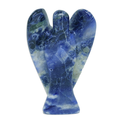 Petite Dark Blue Sodalite Gemstone Angel Sculpture