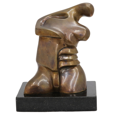 Abstract Bronze Sculpture with Granite Base from Brazil