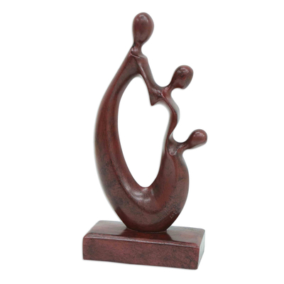 Escultura de resina - Escultura Sagrada Familia moderna de resina roja de Brasil