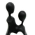 Escultura de resina, 'Amor eterno' - Escultura de pareja romántica moderna de resina negra de Brasil