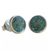 Reconstituted turquoise button earrings, 'Global Love' - Sterling Silver Button Earrings