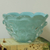 Hand blown art glass vase, 'Ruffled Blue Basket' (4 inch) - Brazilian Hand Blown Atlantic Blue Art Glass Vase 4 In Tall (image 2c) thumbail