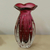 Handblown art glass vase, 'Tall Cherry Marmalade' (9 inch) - Brazilian Ruffled Deep Red Blown Art Glass Vase 9 Inch Tall (image 2b) thumbail
