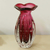 Handblown art glass vase, 'Tall Cherry Marmalade' (9 inch) - Brazilian Ruffled Deep Red Blown Art Glass Vase 9 Inch Tall (image 2d) thumbail