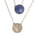 Sodalite double pendant necklace, 'Celebrating Pisces' - Sodalite Sterling Silver Pisces Sign Double Pendant Necklace
