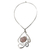 Halskette mit Rosenquarz-Anhänger - Statement-Halskette aus Edelstahl und Rosenquarz