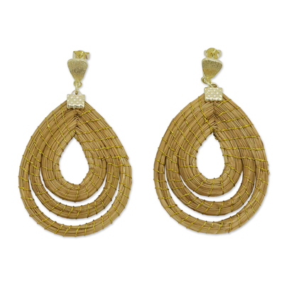 Golden Grass Dangle Earrings