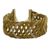 Gold-accented golden grass wristband bracelet, 'Glamorous Curves' - Handcrafted Golden Grass Bracelet (image 2a) thumbail