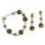 Gold plated golden grass jewelry set, 'Eyes of Tocantins' - Handcrafted Golden Grass Jewelry Set