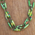 Halskette aus recyceltem Papier und Quarzgliedern - Umweltfreundliche Gliederkette aus grünem Quarz und Recyclingpapier