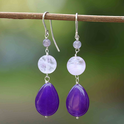 Dazzling Tanzanite: Swarovski Crystal Earrings by Lady Grey Beads