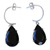 Onyx half-hoop earrings, 'Midnight Prism' - Onyx and Sterling Modern Half Hoop Earrings