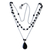 Halskette mit Anhänger aus Achat und Onyx - Zweireihige Halskette aus Achat und Onyx aus Sterlingsilber aus Brasilien