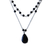 Halskette mit Anhänger aus Achat und Onyx - Zweireihige Halskette aus Achat und Onyx aus Sterlingsilber aus Brasilien