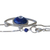 Halskette mit Anhänger aus Lapislazuli und weißem Topas, 'Oculus' - Handgefertigte Halskette mit Anhänger aus blauem brasilianischem Lapislazuli-Topas