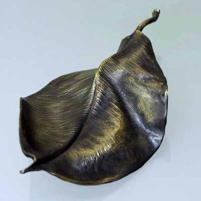 Bronze sculpture, 'Leaf in the Wind' - Handcrafted Leaf Sculpture from Brazil