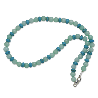 Beaded Necklace with Amazonite and Howlite