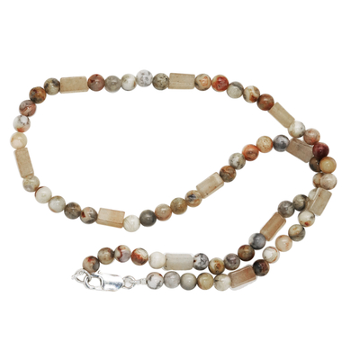 Beaded Jasper and Agate Necklace